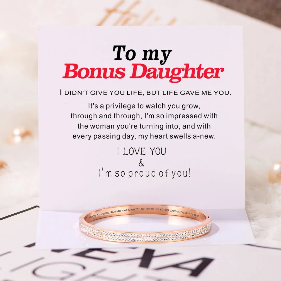 To My Bonus Daughter "I Didn't Give You Life, But Life Gave Me You." Bracelet sold by SARAH'S WHISPER product image thumbnail 2