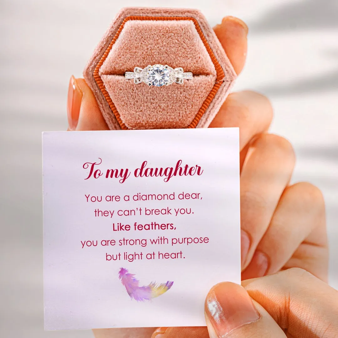 To My Daughter "You are a diamond dear, they can’t break you." Ring sold by SARAH'S WHISPER product image thumbnail 2