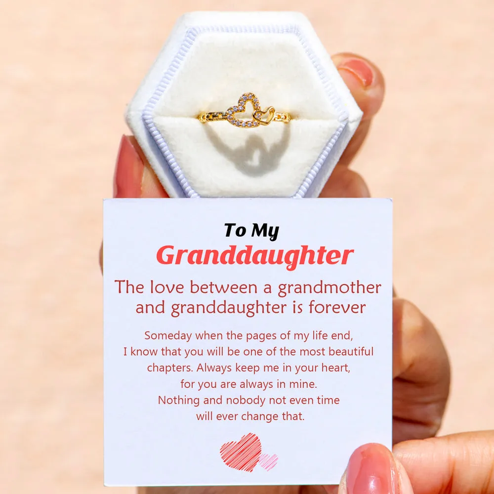 To My Granddaughter "Always in my heart" Double Heart Ring sold by SARAH'S WHISPER product image thumbnail 2