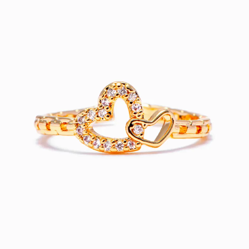 To My Granddaughter "Always in my heart" Double Heart Ring sold by SARAH'S WHISPER