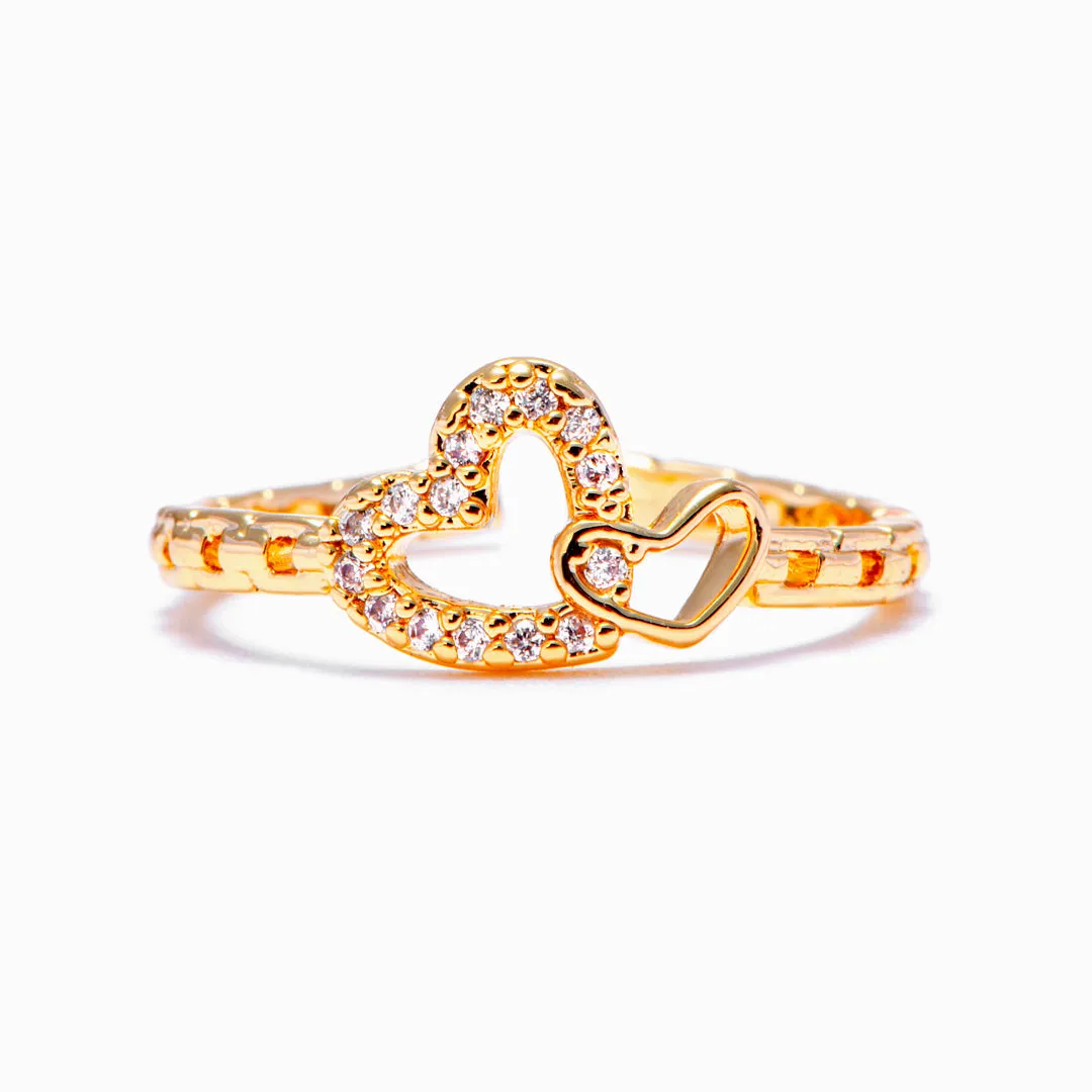 To My Granddaughter "Always in my heart" Double Heart Ring sold by SARAH'S WHISPER