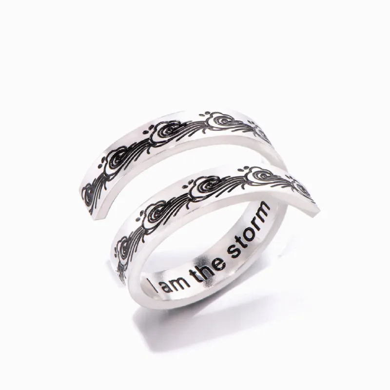 To My Granddaughter "I Am The Storm"  Adjustable Ring sold by SARAH'S WHISPER