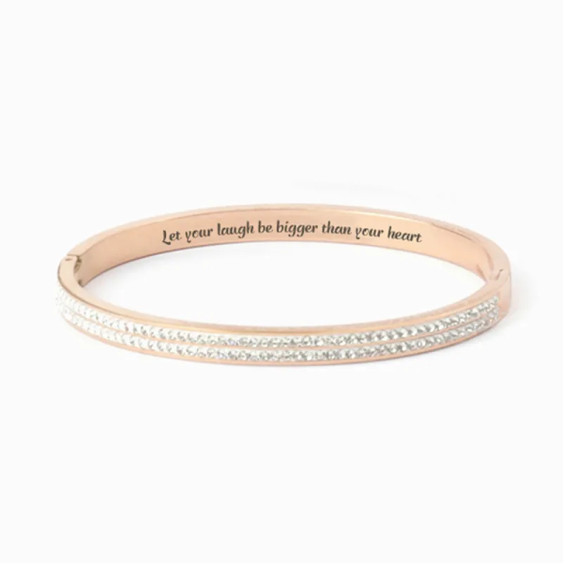 To My Daughter "Let your laugh be bigger than your heart" Bracelet sold by SARAH'S WHISPER