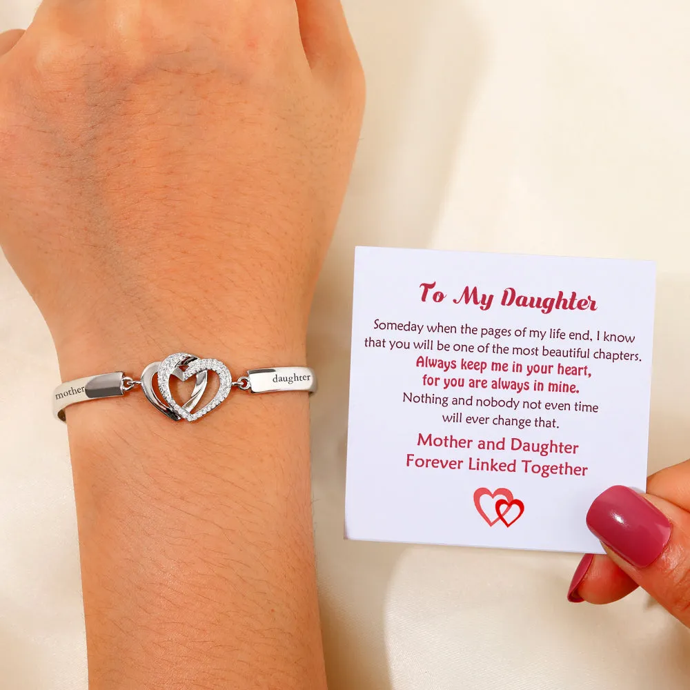 To My Daughter "Forever Linked Together" Double Heart Bracelet sold by SARAH'S WHISPER product image thumbnail 4