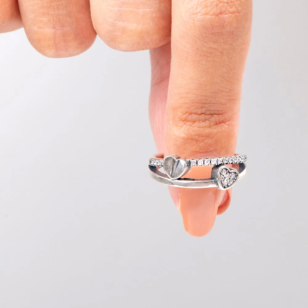 To My Daughter " I love you to the moon and back" Double Heart Ring sold by SARAH'S WHISPER product image thumbnail 4