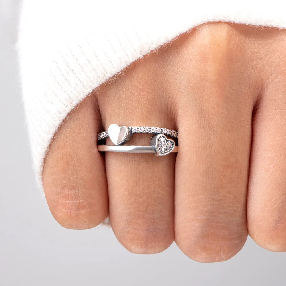 To My Daughter " I love you to the moon and back" Double Heart Ring sold by SARAH'S WHISPER product image thumbnail 3