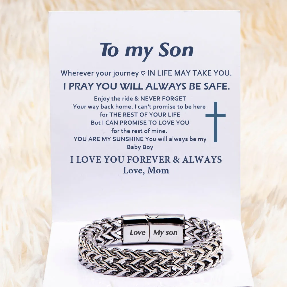To My Son "FOREVER & ALWAYS" Men's Bracelet sold by SARAH'S WHISPER product image thumbnail 2