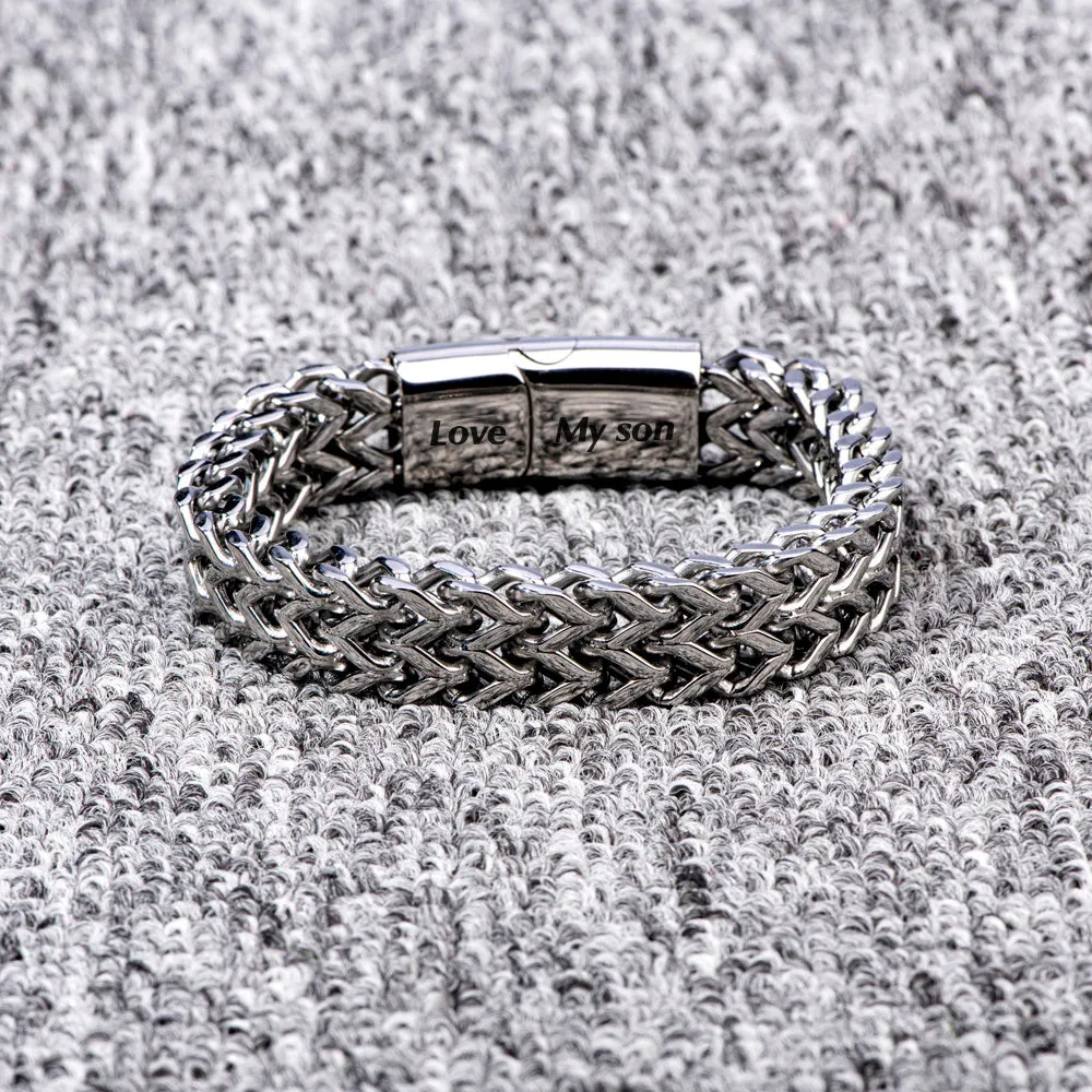 To My Son "FOREVER & ALWAYS" Men's Bracelet sold by SARAH'S WHISPER product image thumbnail 4