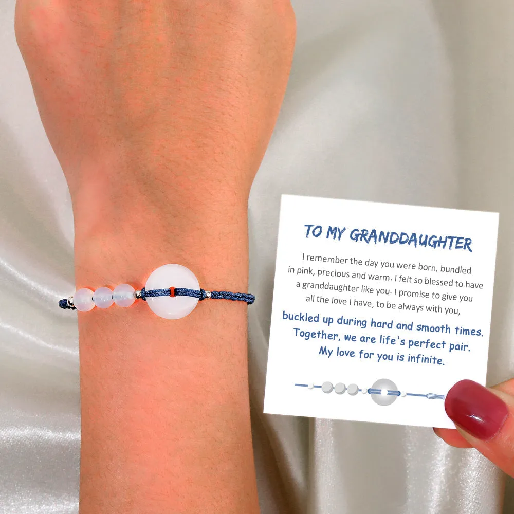 To My Granddaughter "Life's perfect pair" Jade Bracelet sold by SARAH'S WHISPER product image thumbnail 2