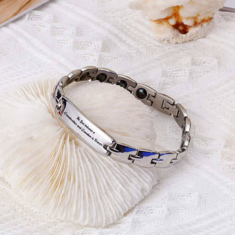 [Custom Name] To My Grandson "Forever Love" Men's Bracelet sold by SARAH'S WHISPER