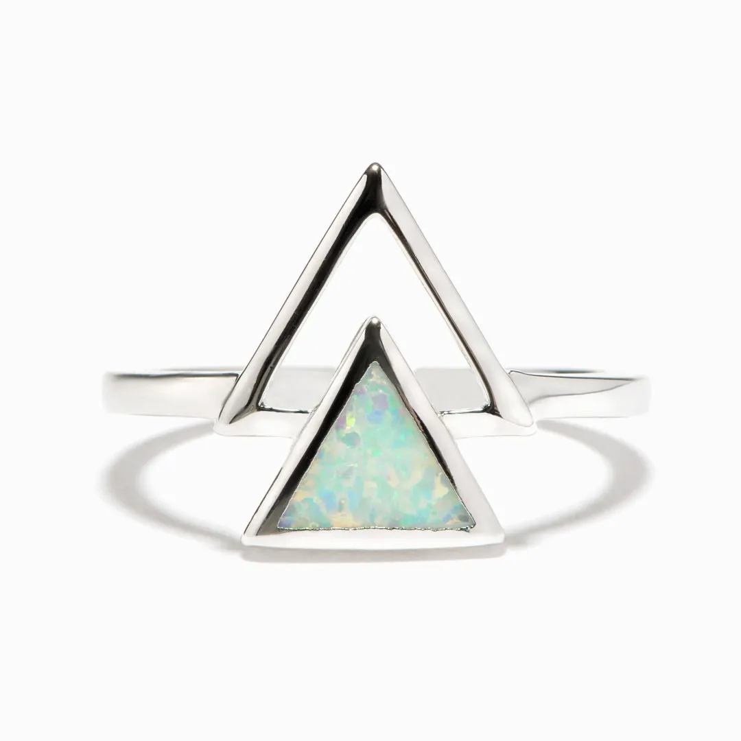To My Daughter "Forge ahead this year with novel objectives" Triangle Opal Ring sold by SARAH'S WHISPER product image thumbnail 2