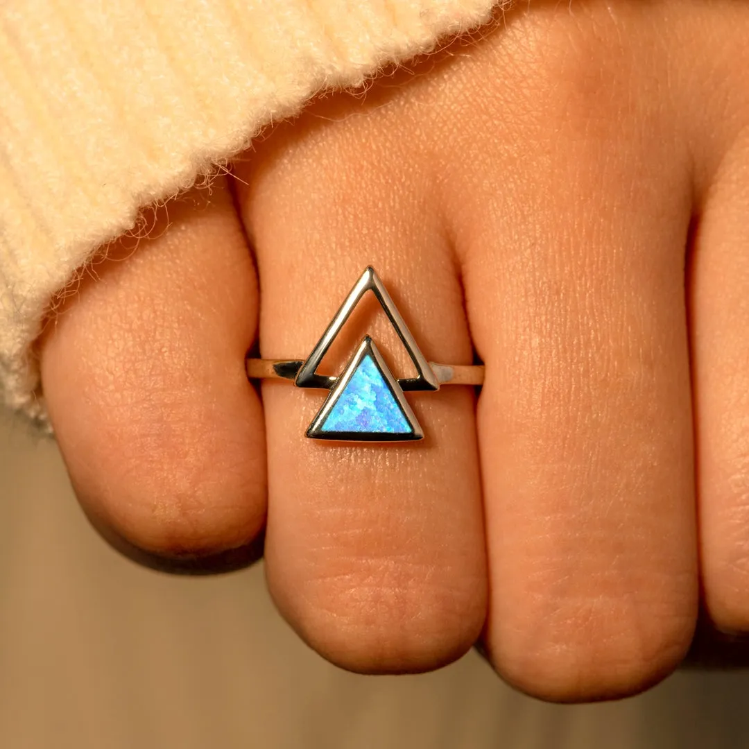 To My Daughter "Forge ahead this year with novel objectives" Triangle Opal Ring sold by SARAH'S WHISPER product image thumbnail 4
