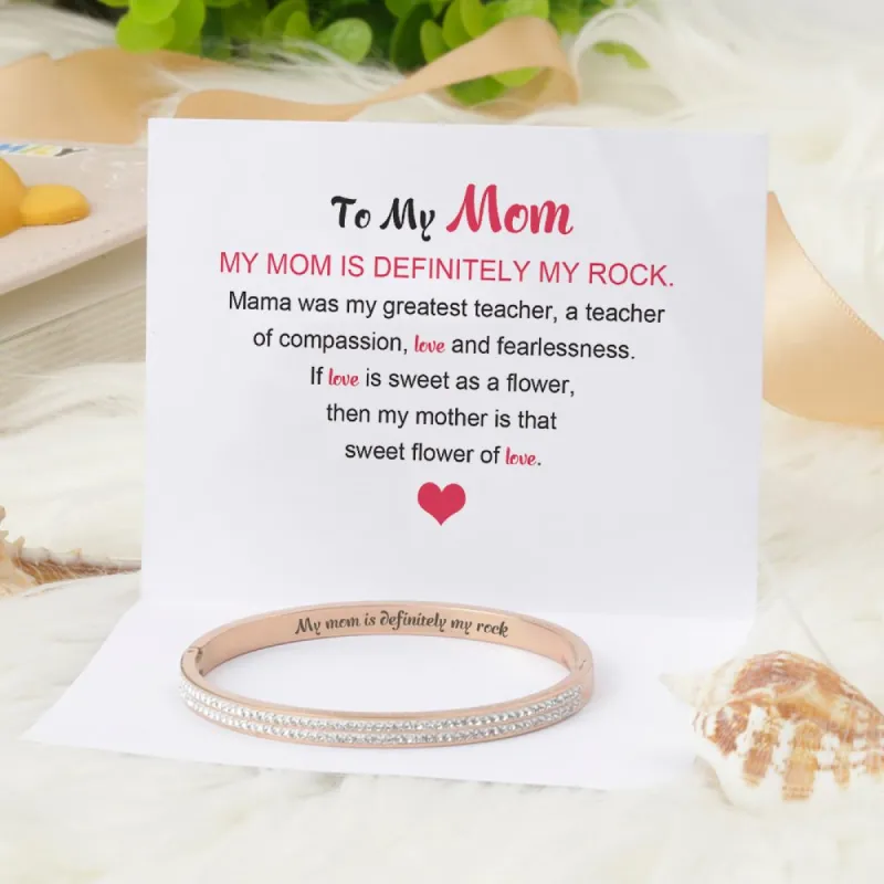 To My Mom "My mom is Definitely my rock" Bracelet sold by SARAH'S WHISPER