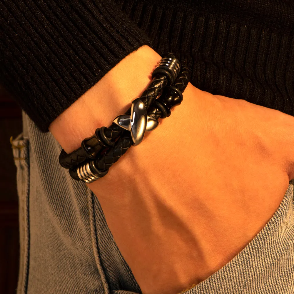 To My Son "A BOND THAT CAN'T BE BROKEN" Leather Braided Bracelet sold by SARAH'S WHISPER product image thumbnail 3