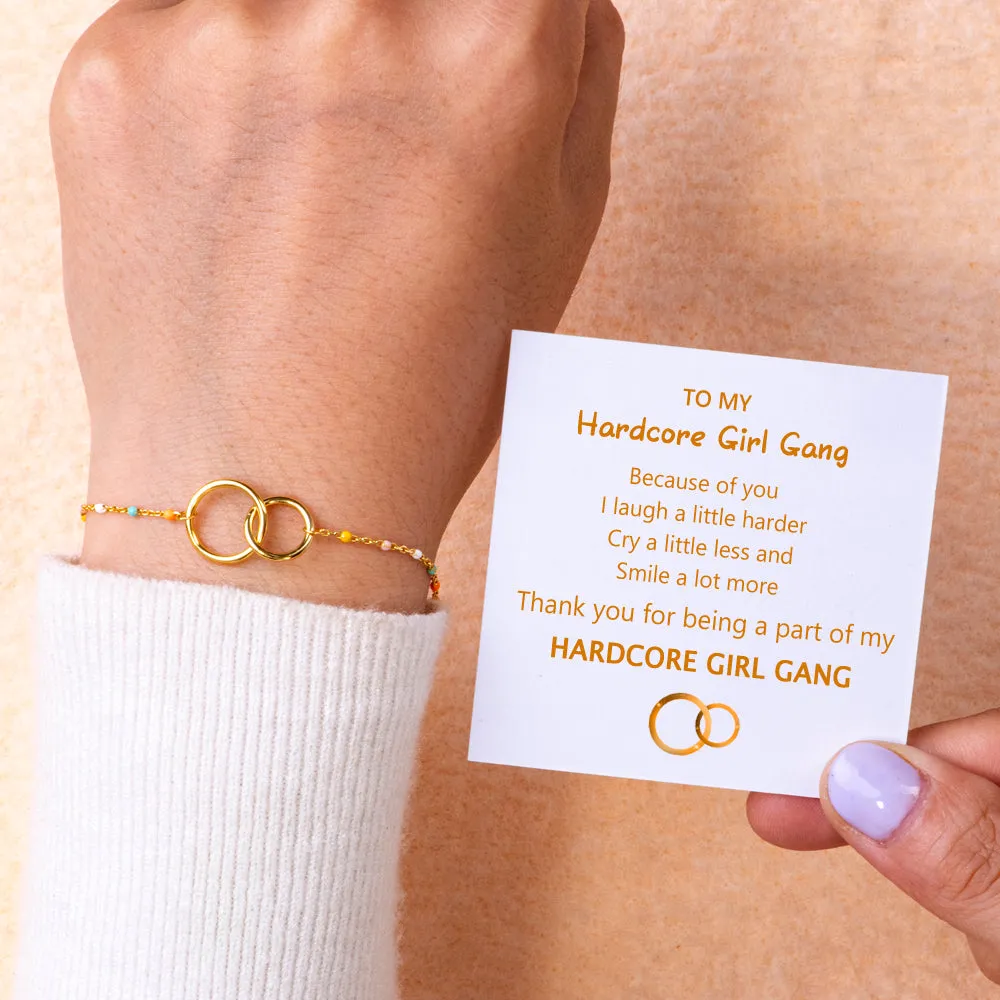 To My Best Friend "HARDCORE GIRL GANG" Double Ring Bracelet sold by SARAH'S WHISPER product image thumbnail 2