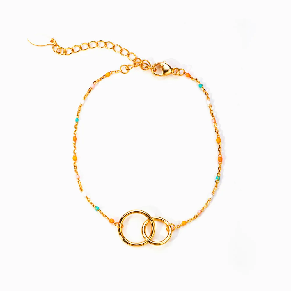 To My Best Friend "HARDCORE GIRL GANG" Double Ring Bracelet sold by SARAH'S WHISPER