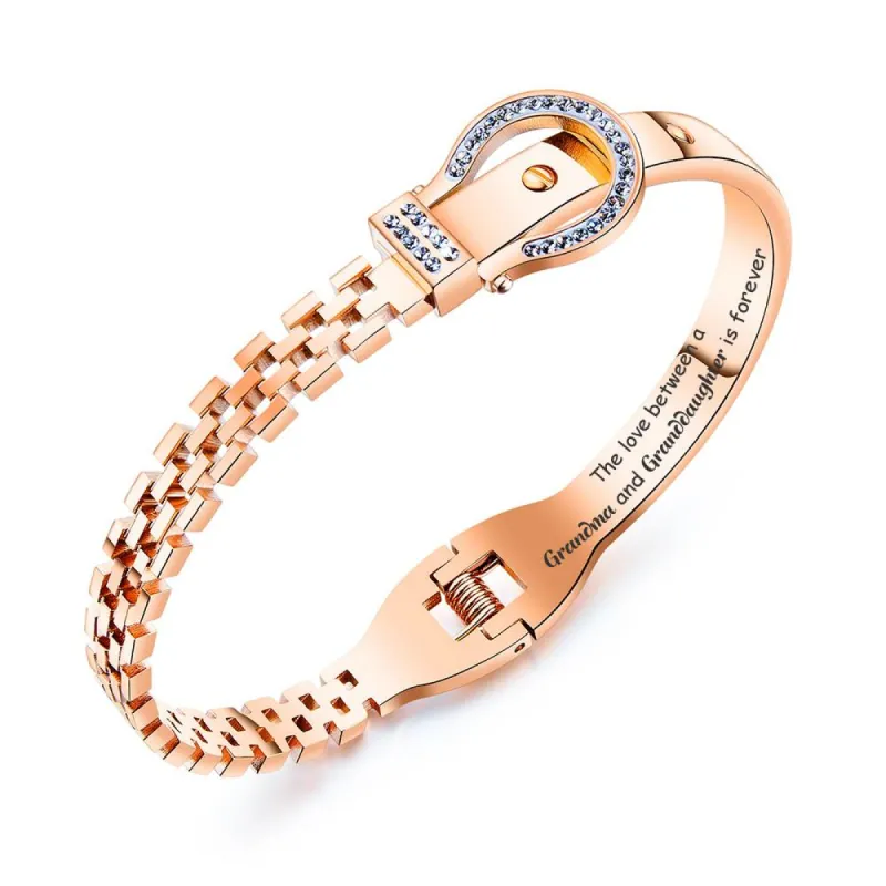 [Optional Address] To My GRANDDAUGHTER "The love between a [Grandma] and Granddaughter is forever" Belt Bracelet [💞 Bracelet +💌 Gift Card + 🎁 Gift Box + 💐 Gift Bouquet] sold by SARAH'S WHISPER