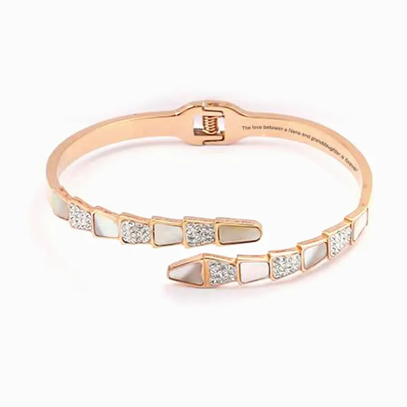 To My GRANDDAUGHTER "The love between a Nana and Granddaughter is forever" Snake Bone Bracelet sold by SARAH'S WHISPER