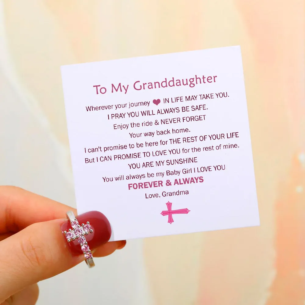 To My Granddaughter "FOREVER & ALWAYS" Cross Ring sold by SARAH'S WHISPER product image thumbnail 2