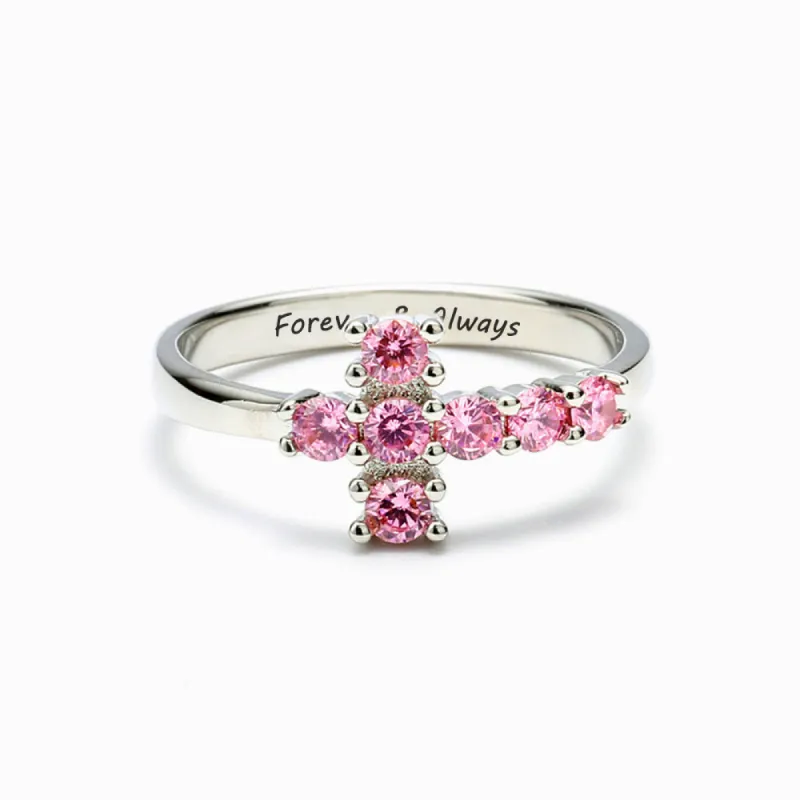 To My Granddaughter "FOREVER & ALWAYS" Cross Ring sold by SARAH'S WHISPER