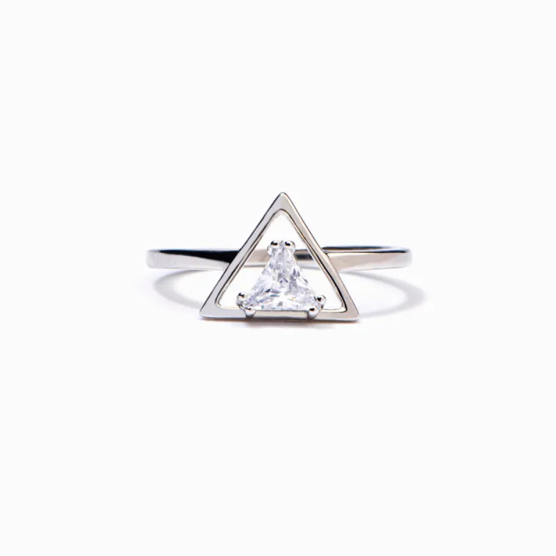 [Custom Birthstone] To My Daughter "Always have you in my heart" Triangle Ring sold by SARAH'S WHISPER