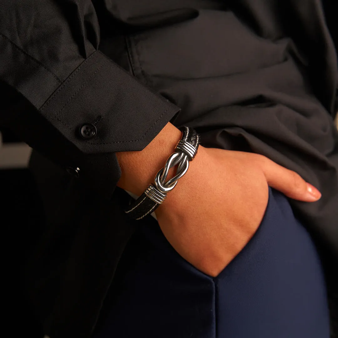 To My Grandson "Grandmother and Grandson Forever Linked Together" Leather Braided Bracelet sold by SARAH'S WHISPER product image thumbnail 3