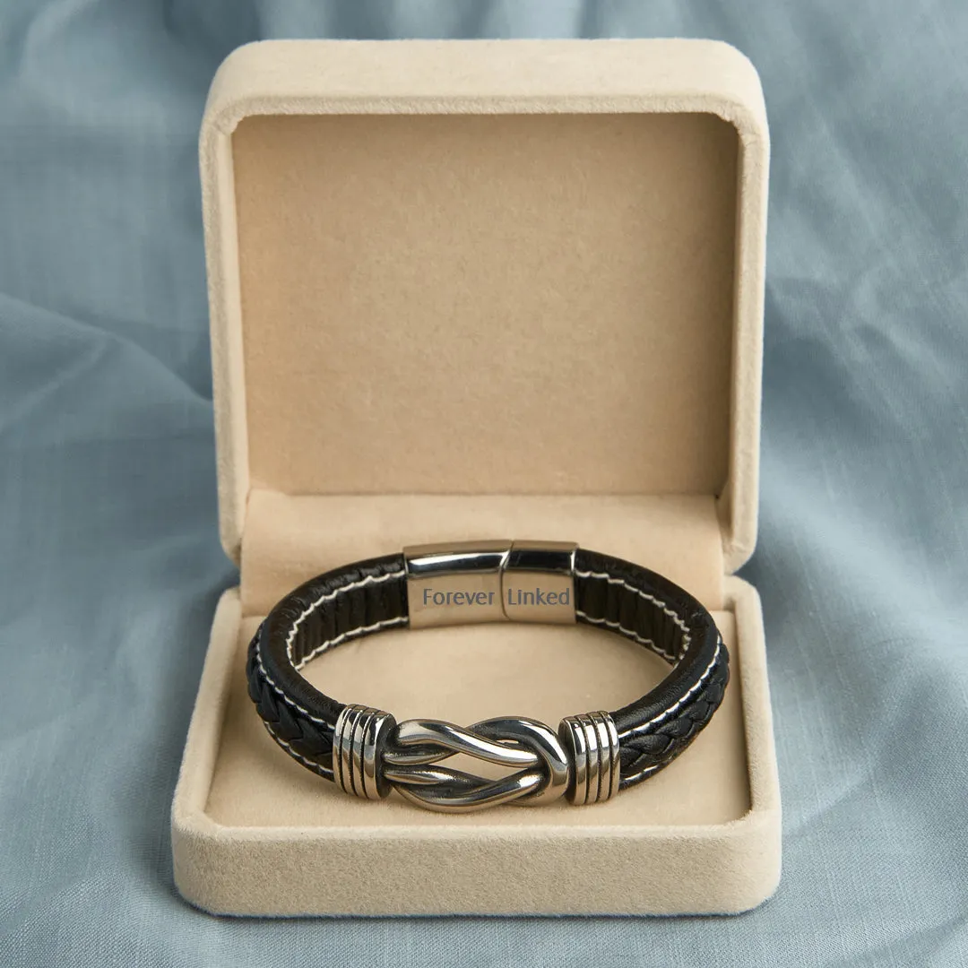 To My Grandson "Grandmother and Grandson Forever Linked Together" Leather Braided Bracelet sold by SARAH'S WHISPER product image thumbnail 4