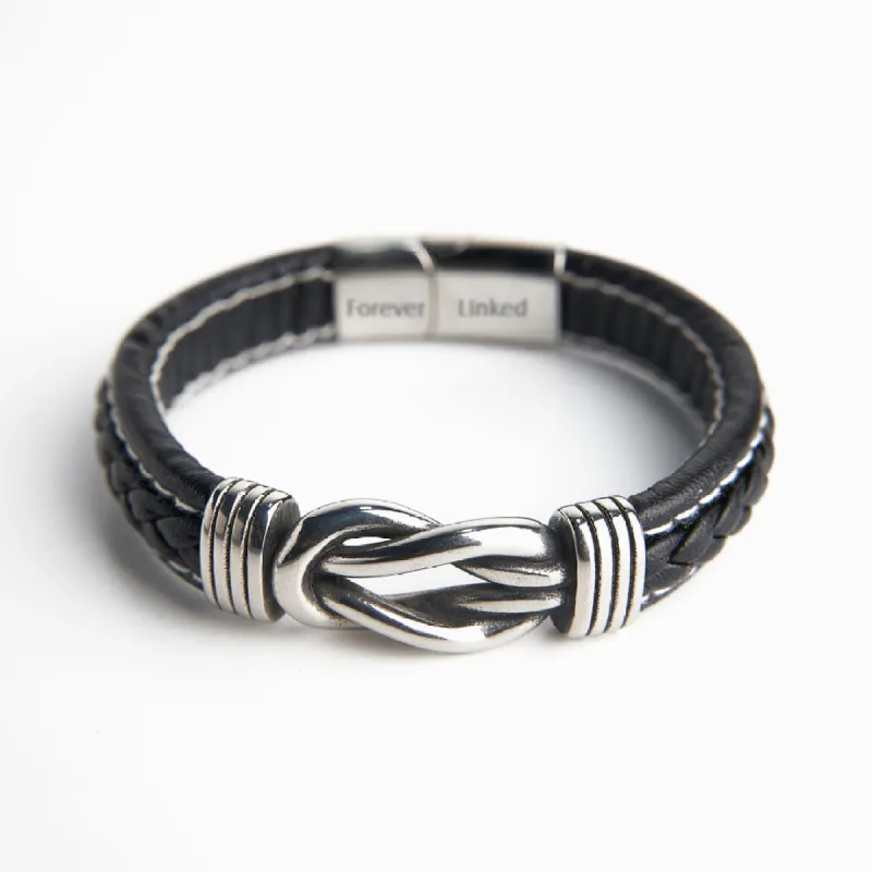 To My Grandson "Grandmother and Grandson Forever Linked Together" Leather Braided Bracelet sold by SARAH'S WHISPER
