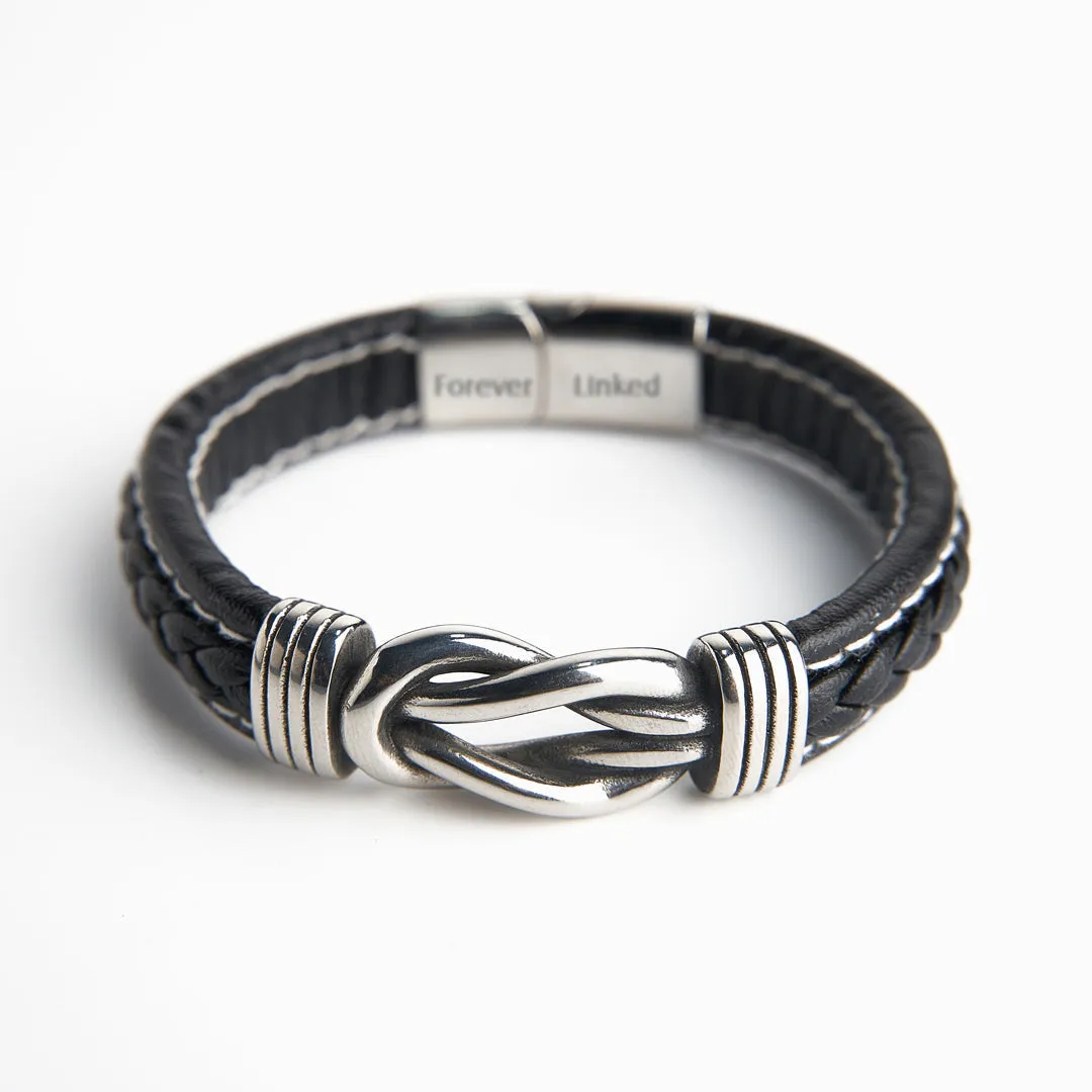 To My Grandson "Grandmother and Grandson Forever Linked Together" Leather Braided Bracelet sold by SARAH'S WHISPER