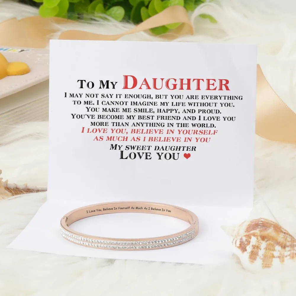 To My Daughter "I Love You, Believe In Yourself As Much As I Believe In You" Bracelet sold by SARAH'S WHISPER product image thumbnail 2