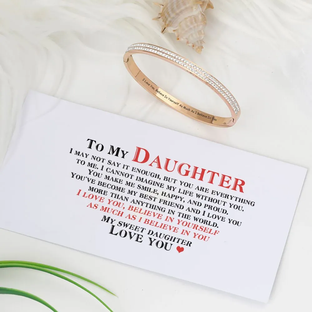 To My Daughter "I Love You, Believe In Yourself As Much As I Believe In You" Bracelet sold by SARAH'S WHISPER product image thumbnail 3
