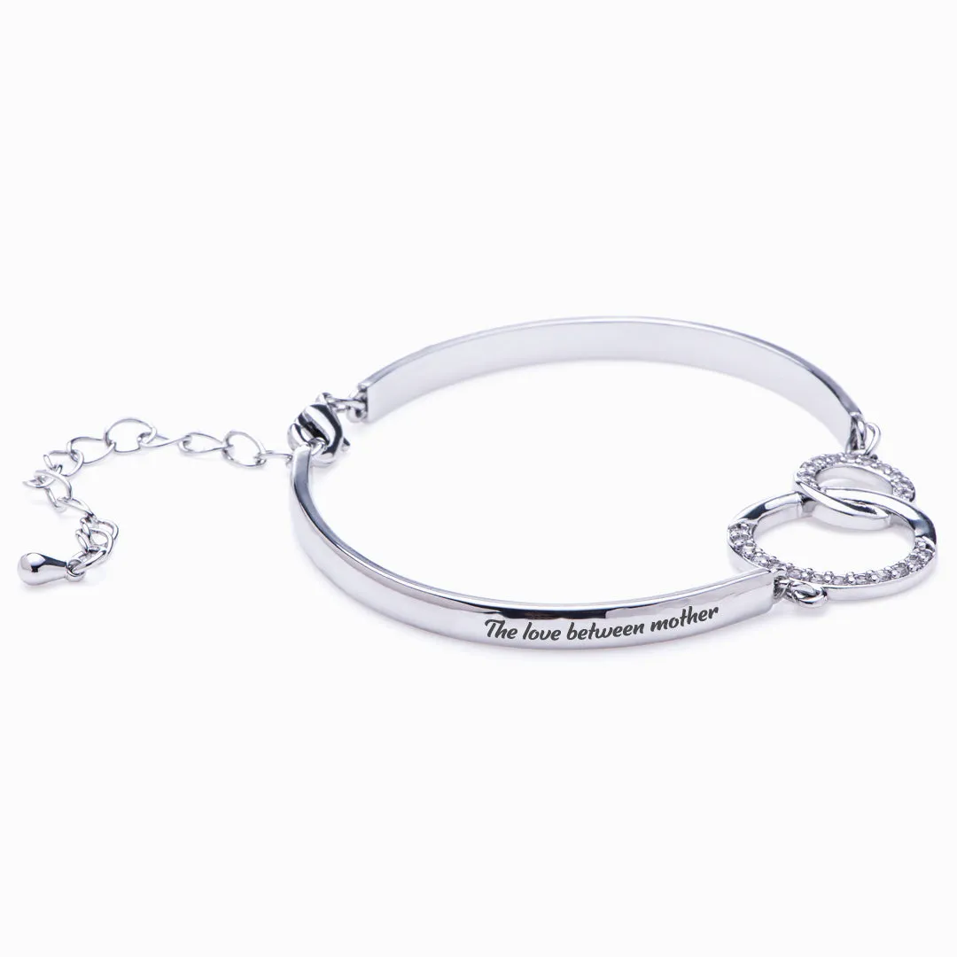 To My Daughter "FOREVER LINKED TOGETHER" Double Ring Bracelet sold by SARAH'S WHISPER product image thumbnail 2