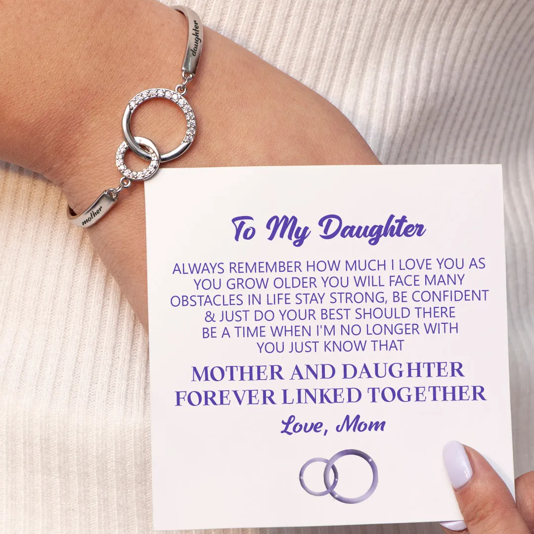 To My Daughter "FOREVER LINKED TOGETHER" Double Ring Bracelet sold by SARAH'S WHISPER product image thumbnail 4
