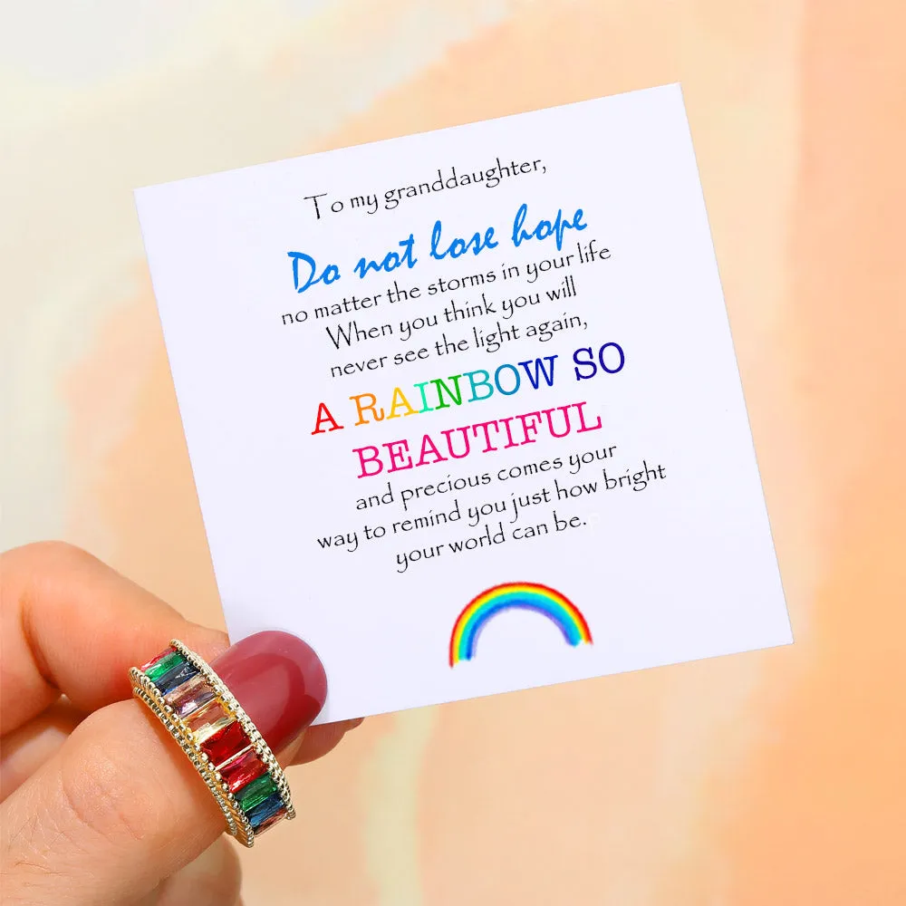 To My Granddaughter "Never lose hope" Rainbow Ring sold by SARAH'S WHISPER product image thumbnail 2