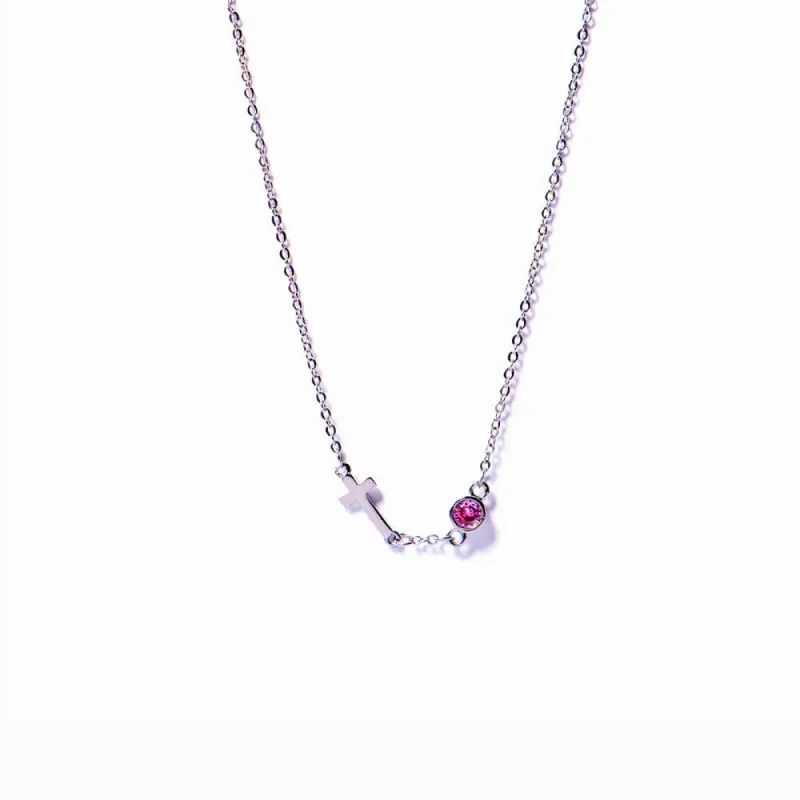 [Custom Birthstone] To My Mother "I appreciate you" Cross Necklace sold by SARAH'S WHISPER