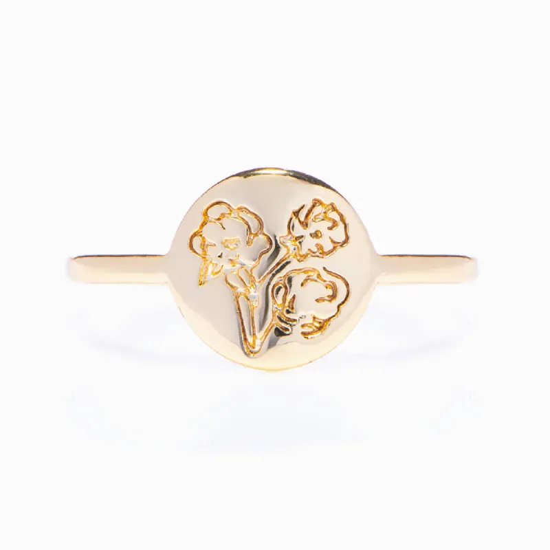 To My Granddaughter "Stand tall and find the sunlight" Flower Ring sold by SARAH'S WHISPER