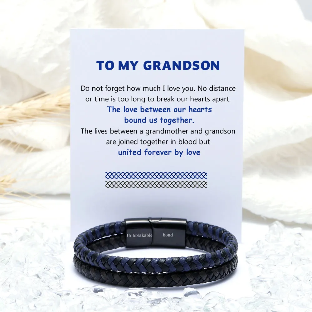 To My Grandson "Unbreakable bond" Rope Bracelet sold by SARAH'S WHISPER product image thumbnail 2