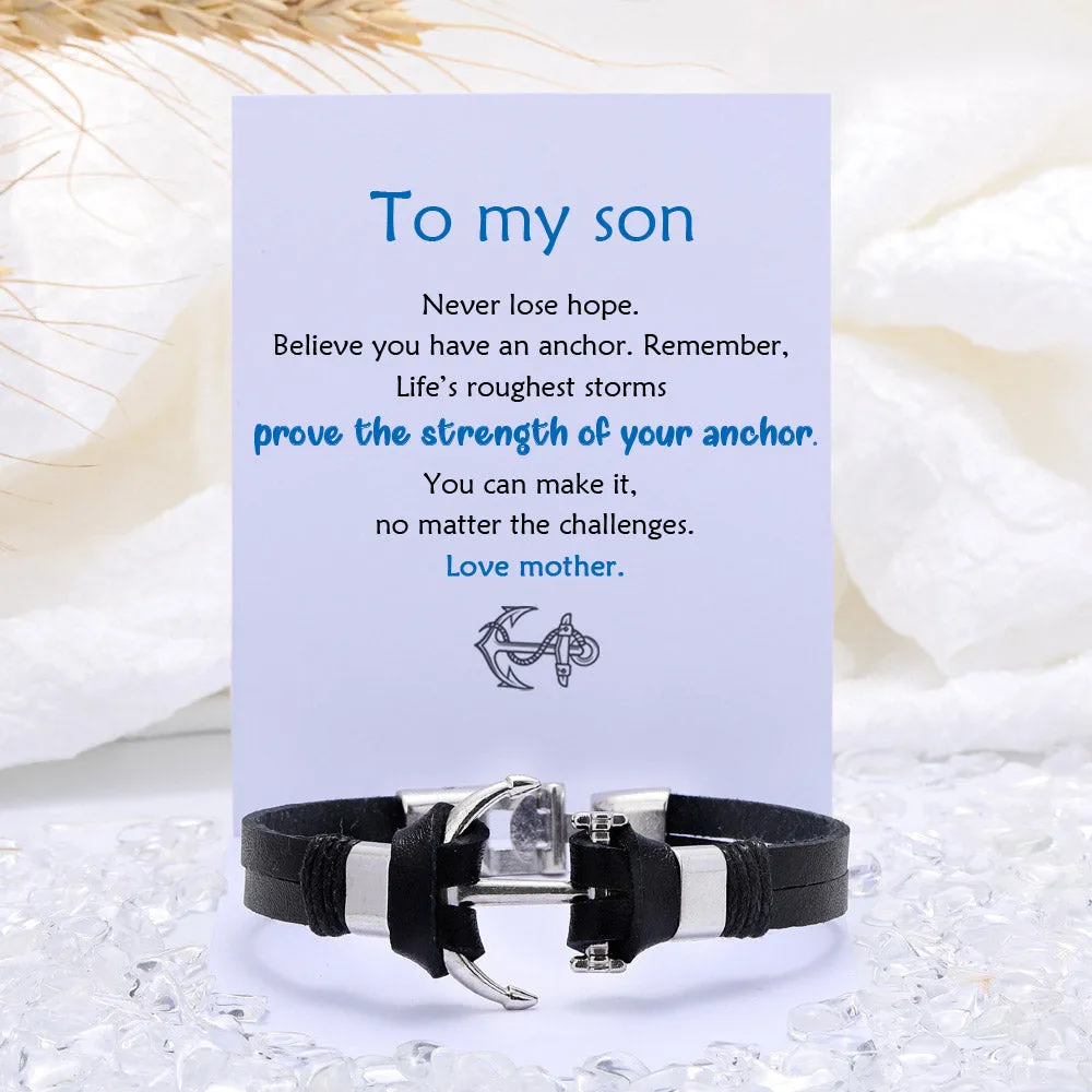 To My Son "Strength of Your Anchor" Anchor Bracelet sold by SARAH'S WHISPER product image thumbnail 2
