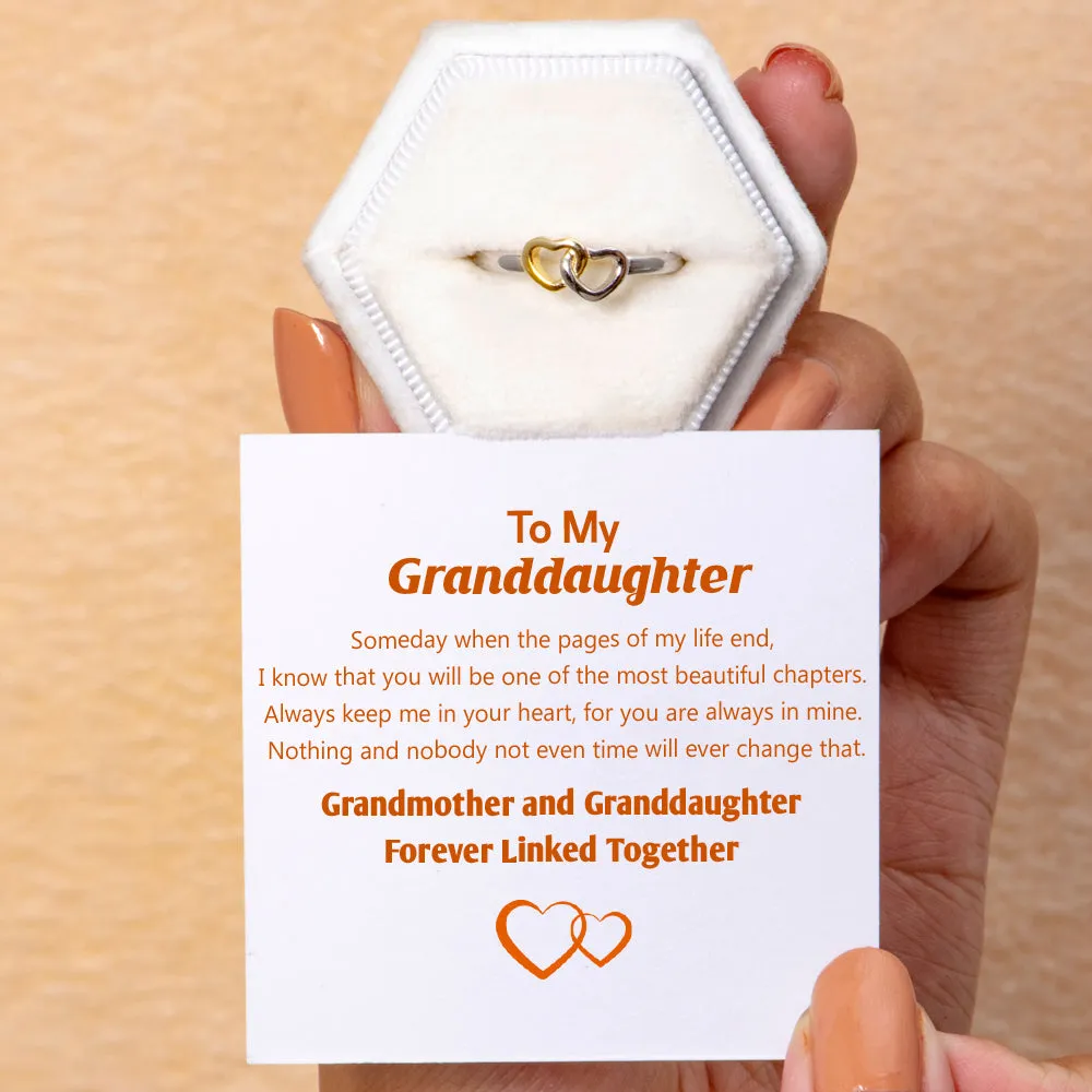 To My Granddaughter "Always in my heart" Double Heart Ring sold by SARAH'S WHISPER product image thumbnail 2