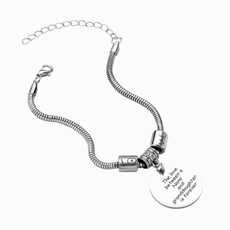To My GRANDDAUGHTER "The love between a [Nana] and granddaughter is forever" Bracelet sold by SARAH'S WHISPER