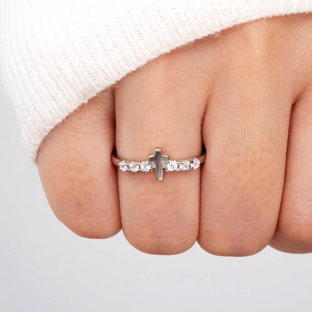 To My Granddaughter "Forever Love" Cross Ring sold by SARAH'S WHISPER product image thumbnail 3