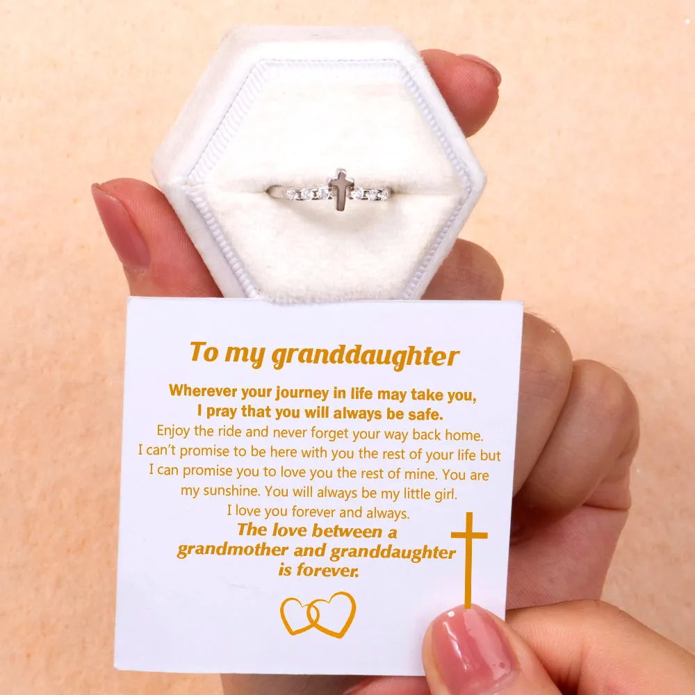 To My Granddaughter "Forever Love" Cross Ring sold by SARAH'S WHISPER product image thumbnail 2