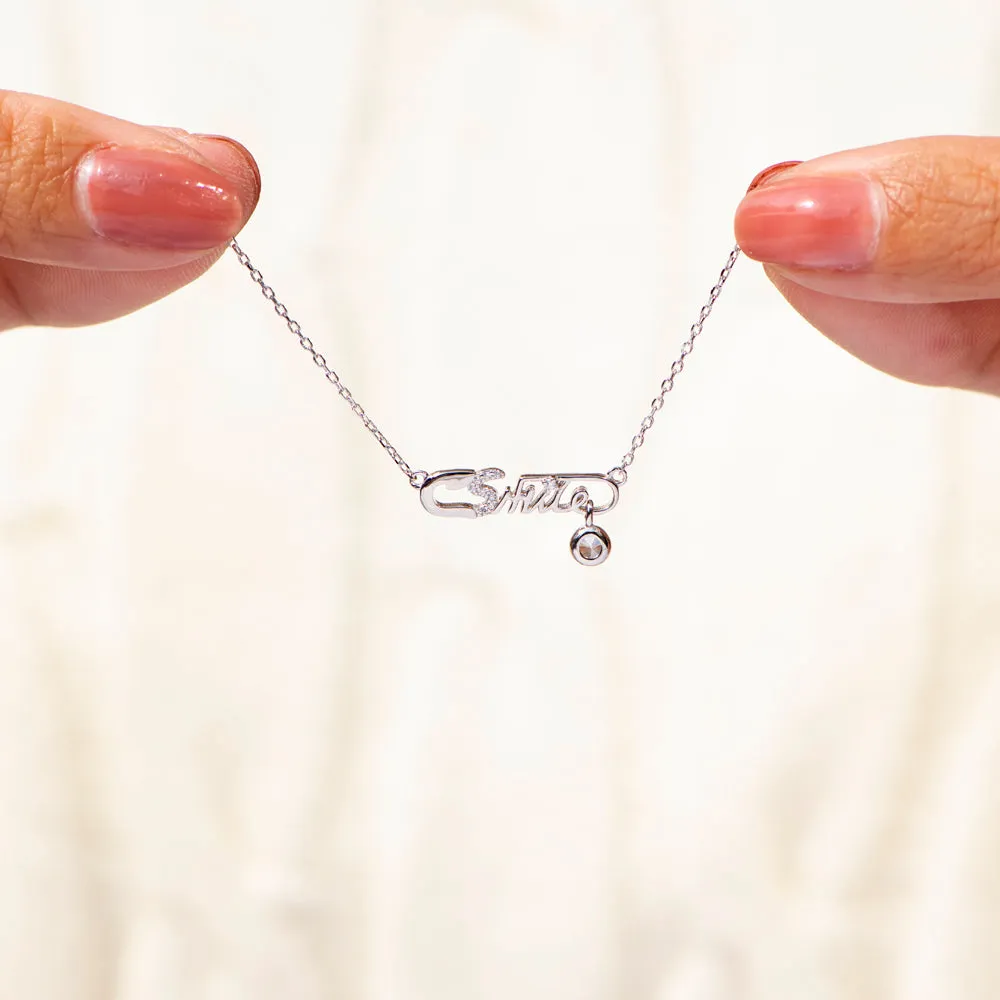 To My Daughter "Fasten your attention to your dreams and work hard." Safety Pin Necklace sold by SARAH'S WHISPER product image thumbnail 4