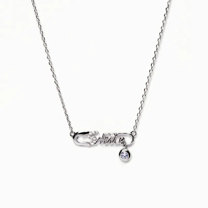 To My Daughter "Fasten your attention to your dreams and work hard." Safety Pin Necklace sold by SARAH'S WHISPER