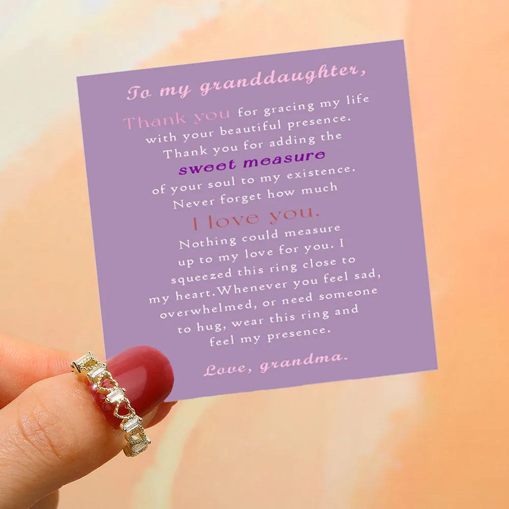 To My Granddaughter "Thank you" Heart Ring sold by SARAH'S WHISPER product image thumbnail 2