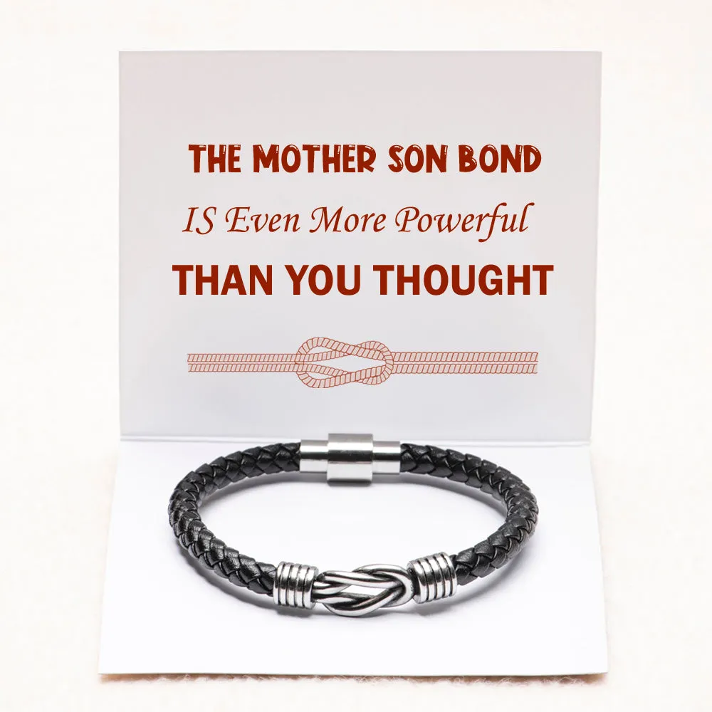 To My Son "A Powerful Bond" Leather Braided Bracelet sold by SARAH'S WHISPER product image thumbnail 2