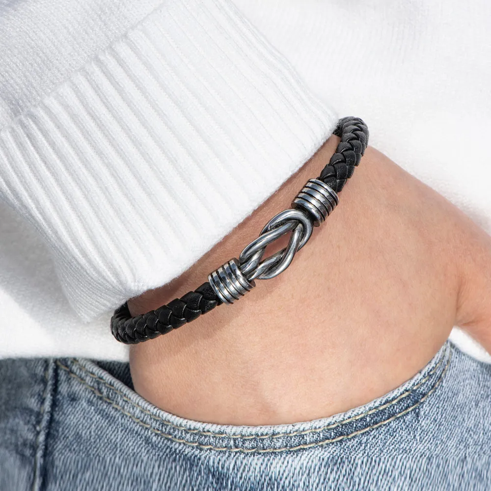 To My Son "A Powerful Bond" Leather Braided Bracelet sold by SARAH'S WHISPER product image thumbnail 3