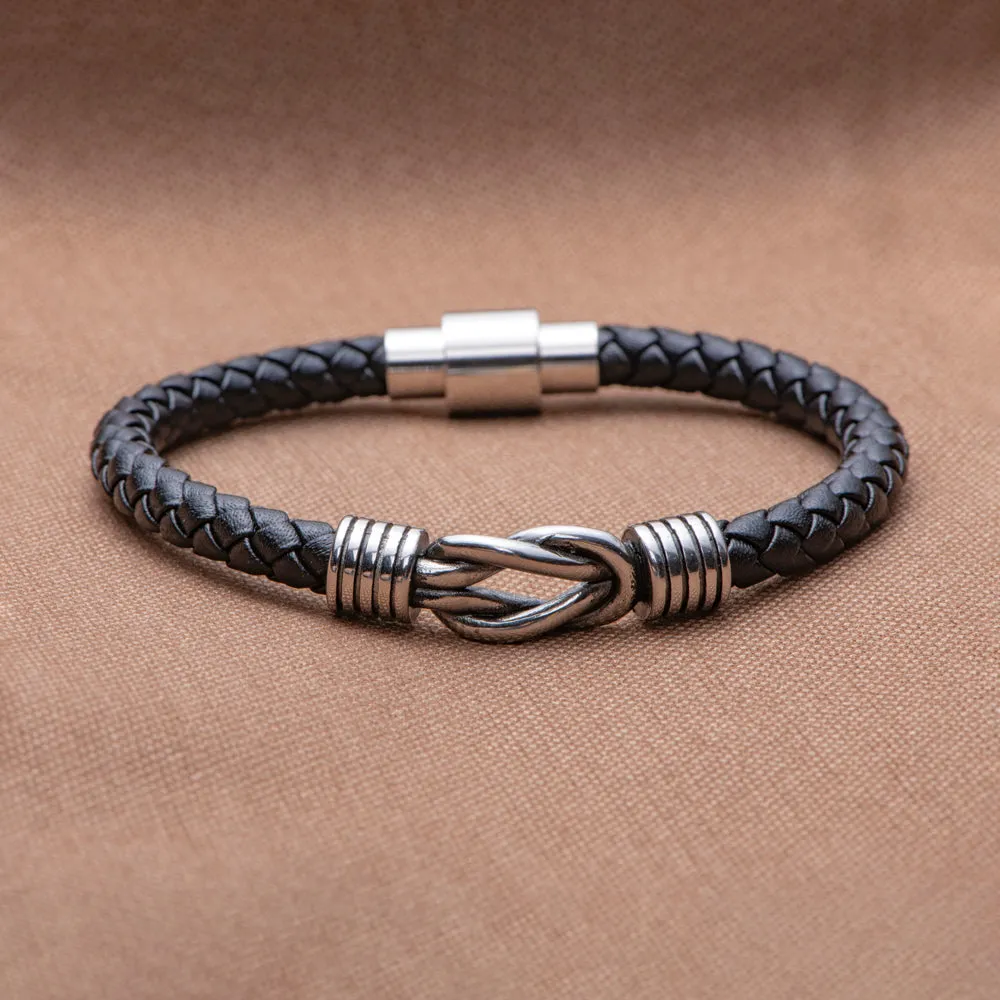 To My Son "A Powerful Bond" Leather Braided Bracelet sold by SARAH'S WHISPER product image thumbnail 4