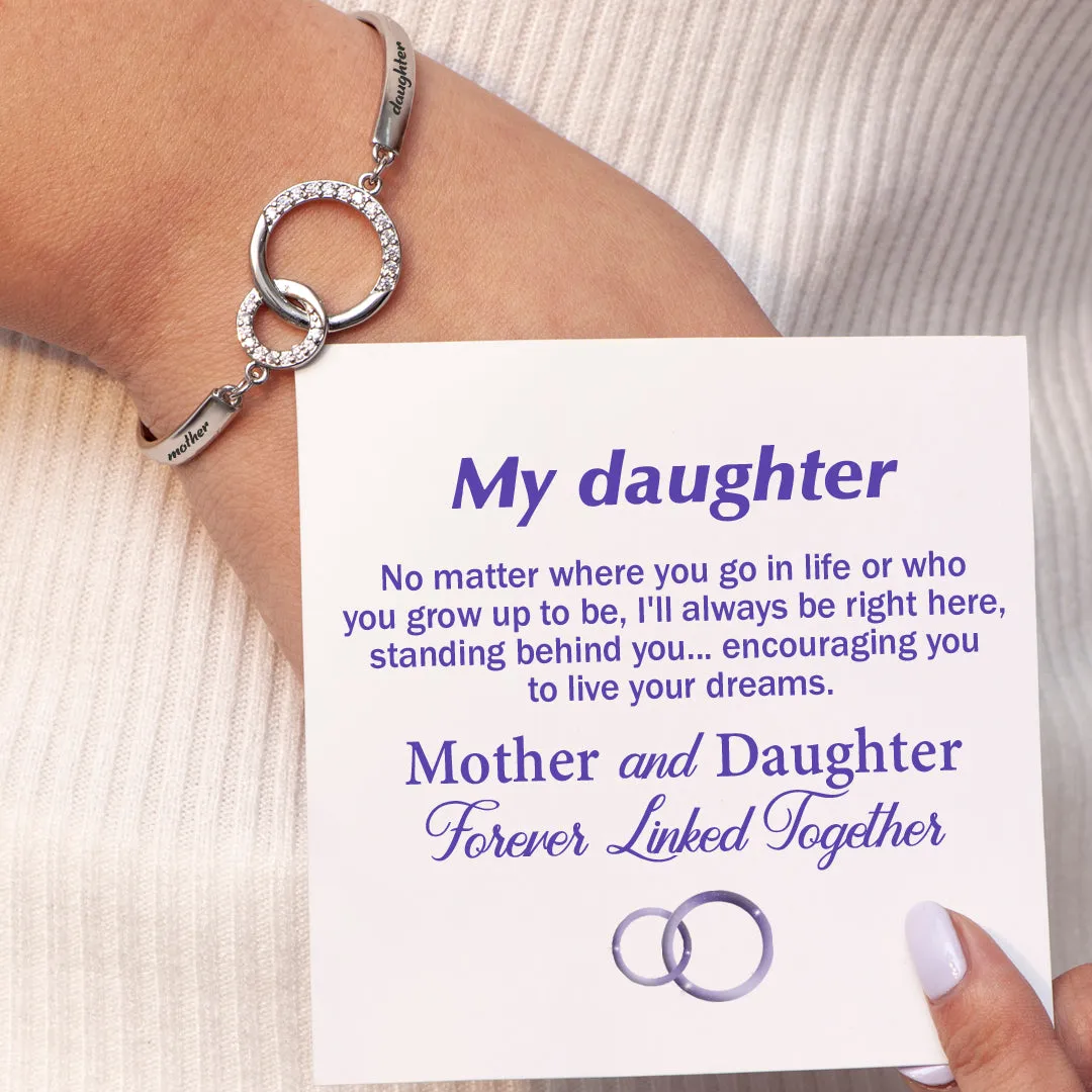 To My Daughter "Mother and Daughter Forever Linked Together" Double Ring Bracelet sold by SARAH'S WHISPER product image thumbnail 4