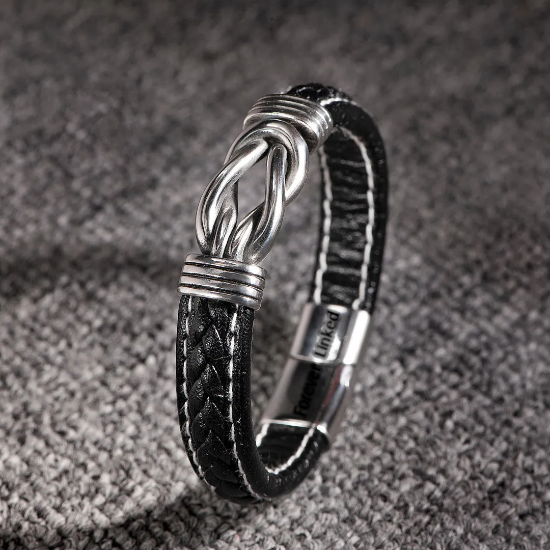 To My Grandson "A bond can never be broken" Leather Braided Bracelet sold by SARAH'S WHISPER product image thumbnail 5